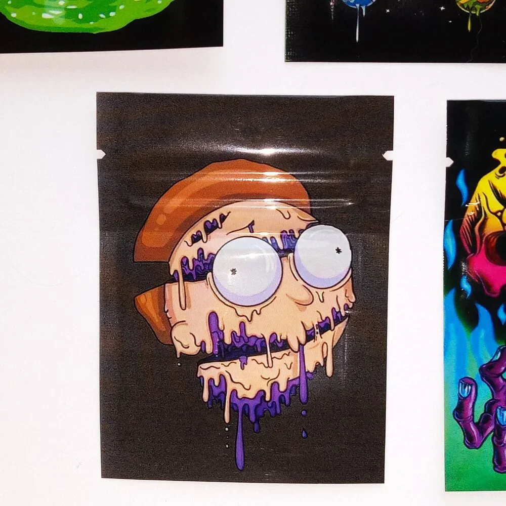 5 Trippy Mylar Bags, Herbal Psychedelic Zip Lock Printed Pouches, Space, Alien.. - Picture 14 of 16